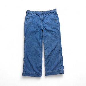 J.Crew Chambray Wide Leg Pants Women’s 32P Petite Blue Denim D